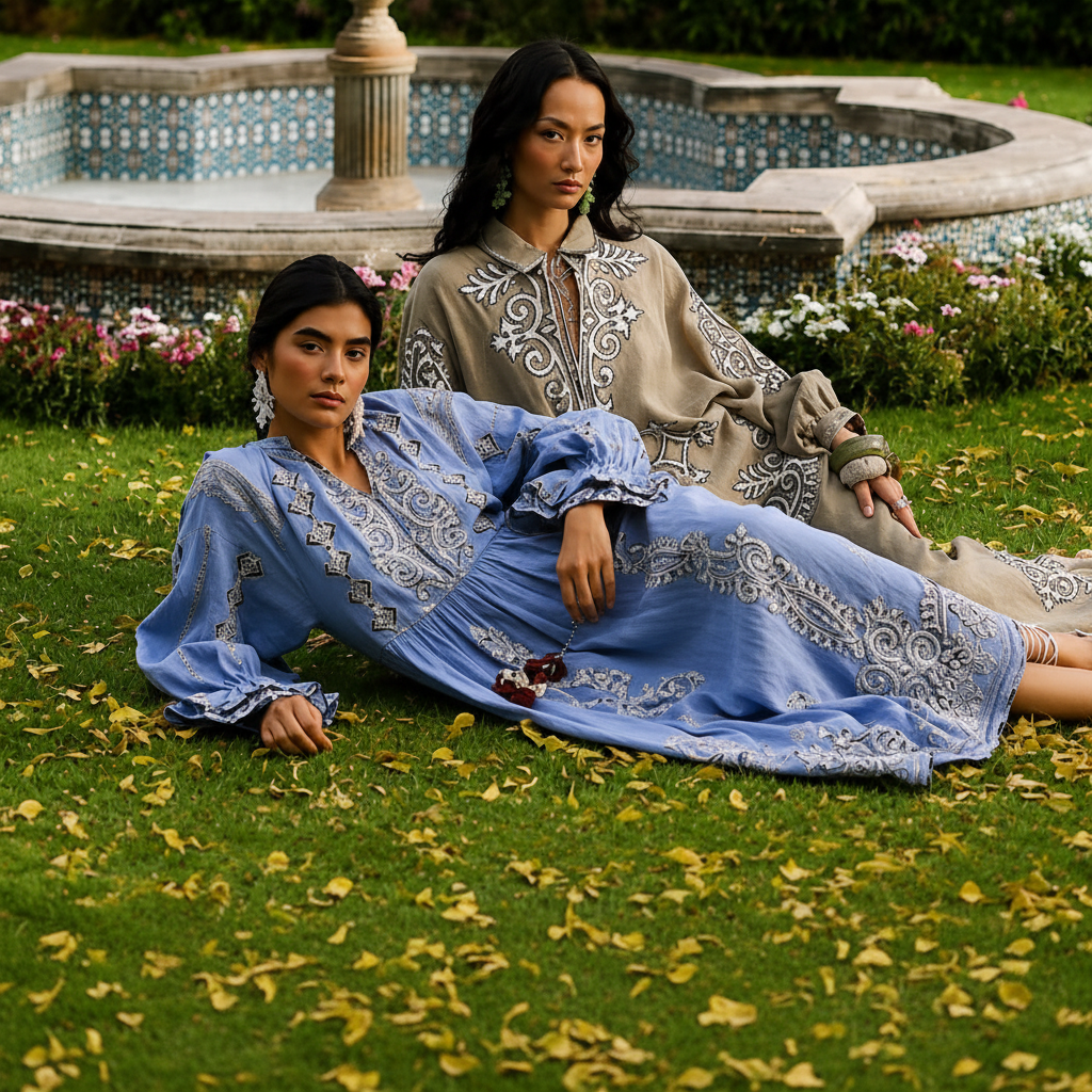 Embroidered Boho Maxi Dress - 1:1
